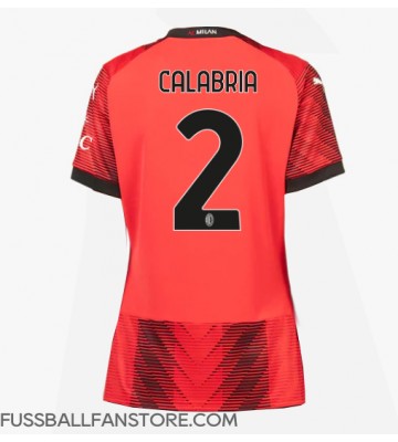 AC Milan Davide Calabria #2 Replik Heimtrikot Damen 2023-24 Kurzarm